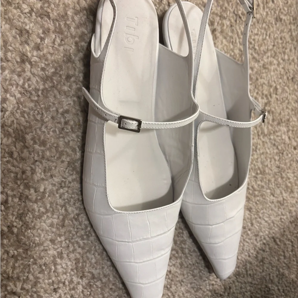 Tibi White Croc-Embossed Rudolph’s Women's Shoes - Picture 2 of 3